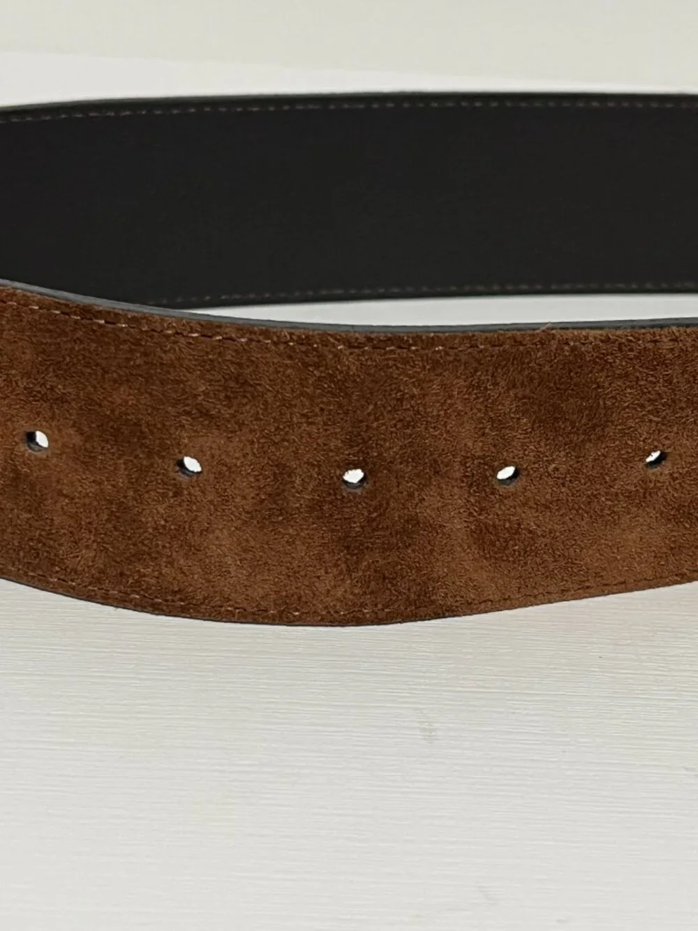 Artisan Italy Made Leather Suede Belt 95/38 Brown Western Boho Old Money